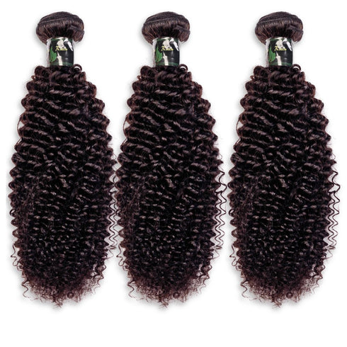 Maganda Rain, 100 % unbehandeltes menschliches Haar, krauses, lockiges Haar, 3 Bündel